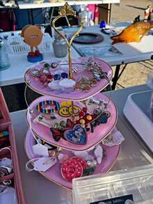 3-Tier Heart Shaped Cake Stand For Creative Wedding, Birthday Party, Candy, Dessert, Afternoon, High Tea ,Valentines Wedding, Birthday,Easter,Party Favors, Parties, Valentine'S Day, Black Valentine DAY, Valentines Wedding,Wedding Party Dessert Stand - Multicolor - View 3