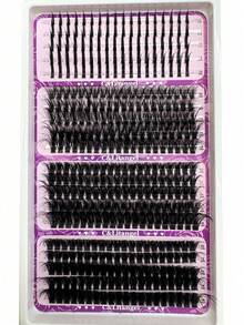 20 Rows 10-20mm D/DD Curly Spike Lash Clusters + 60D 80D 100D/120D 140D 160D Manga Eyelash Clusters 0.07 Anime Cluster Eyelash Extensions Clusters Lashes Lash Spikes Fairy Lash Clusters With Spikes Individual Lashes For Beginners, Reusable, Suitable For Parties, Weddings, Dates, Halloween And Daily Wear - 黑色 - 查看 18