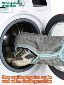 Bộ 2 túi vệ sinh giày/1 túi chăm sóc giày, túi đựng giày chuyên dụng cho máy giặt, túi giặt bền chắc phù hợp với mọi loại giày, có thể sử dụng trong máy giặt và máy sấy, giúp bạn tạm biệt vết bẩn và cặn bám, túi giặt và giá phơi giày đa năng, quà tặng Ngày của Mẹ. - Nhiều màu - Xem 2