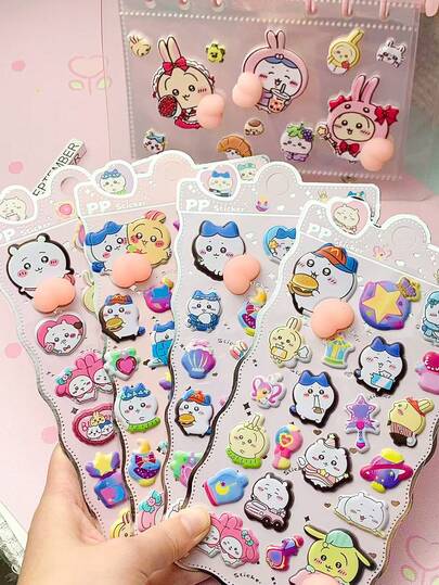 3D Stickers Can Transform Your Daily Life Into A Dreamlike Fairy Tale World. Each Sticker Is Like A Magic Ticket To A Wonderful Adventure, Turning Your Water Bottle, Notebook Or Memo Pad Into Your Own Relaxing Space To Unleash Your Boundless Creativity. Available In Various Colors Including Transparent, Pink, Blue And Yellow.