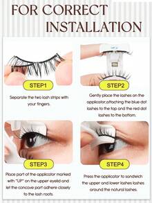 PALM LASHES 1 par de delineador magnético con pestañas magnéticas, pestañas magnéticas suaves mejoradas, pestañas postizas magnéticas portátiles con efecto natural, reutilizables, sin necesidad de pegamento, fáciles de poner y quitar (juego completo, cómodo) - Pestañas Naturales - Ver 10