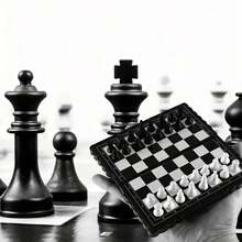 1set This Chess Set Withstands Frequent Use And Accidental Drops Without Breaking Or Warping. It's A Great Way To Unwind, Keep The Mind Sharp, And Bond With Friends Or Family - Multicolor - View 6