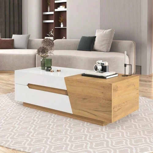Coffee Tables - Natural+White - View 1