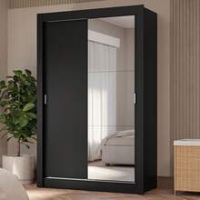 Ropero Closet Madesa Vivare Plus 2 Puertas 1 Espejo Color Negro - Negro - Ver 1
