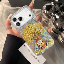 God of Wealth For  17 17IR 16 16E 15 14 13 12 11 Pro Mx 16 15 14 Plus Fether   Grdient IMD  with Cler Frme Full Body Shockproof Soft Edge Slim Fit Fshion   Cover - DKYSK-Little Feather-IXTOEYDios de la riqueza - Ver 7