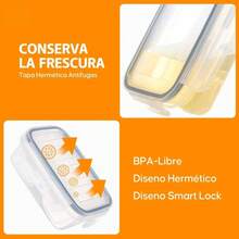 Recipientes Herméticos Almacenamiento Cocina Contenedor 42pz - Blanco - Ver 6