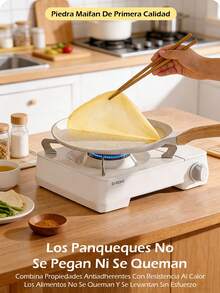 Sartén antiadherente lindos para crepes y lasaña - Tamaños 10.2", utensilios de cocina de triple tamaño - Sartén*1 - Ver 4