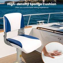COSTWAY 2-Pack Fishing Boat Seat With High-Density Sponge Cushion, Blue - Blue - View 5