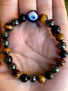 1pc Personalized Devil's Eye Glass Bead Necklace With Fashionable Style For Women's Bead Necklace Suitable For Daily Wear At Outings, Parties, And Gatherings - 彩色 - 查看 6