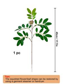 1支/3支人造桉树枝带浆果，仿真绿色桉树叶装饰，适用于春夏季酒店、家居、花园、派对、桌面、婚礼装饰 - 綠色 - 查看 9