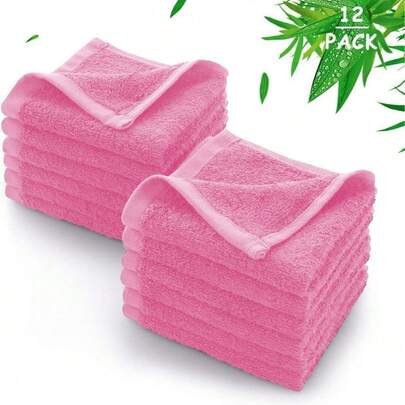 6/12pcs Microfiber Travel Makeup Towels, 9.84*9.84 Inches Reusable Makeup Remover Cleansing Soft Absorbent Cloths, Suitable For Ladies, SPA, Facial Care, Wedding, Holiday, Wholesale Gifts