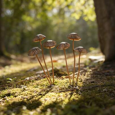 1/6pcs Charming Metal Mushroom Statue - Ideal For Bonsai, Potted Plants And Outdoor Garden Decor | Perfect Thanksgiving Gift