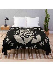 I Have Spoken This Is The Way Mandalorian Quote Throw Blanket - Ultra Soft Flannel Blanket For Couch, Bed And Sci-Fi Decor, Character Design, Cozy Gift For Fans And TV Series Collectors - 主圖顏色 - 查看 1