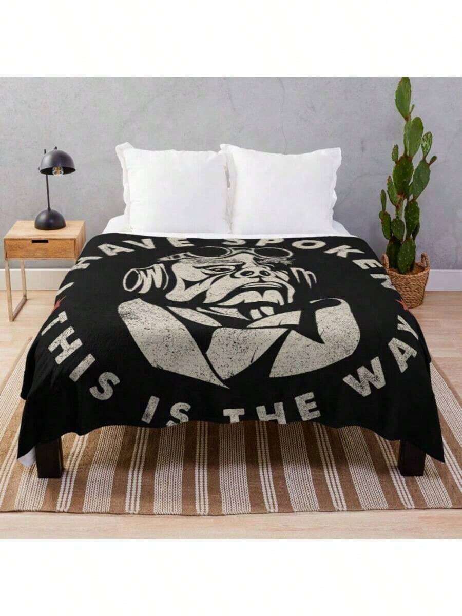 I Have Spoken This Is The Way Mandalorian Quote Throw Blanket - Ultra Soft Flannel Blanket For Couch, Bed And Sci-Fi Decor, Character Design, Cozy Gift For Fans And TV Series Collectors - 主圖顏色 - 查看 1