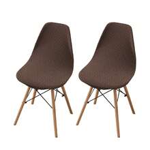 1/2/4/6pcs Striped Solid Color Shell Chair Covers Suitable For Home, Hotel, Banquet - Multicolor - View 31