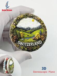 1 buc magnet de frigider stereo 3D elvețian pitoresc și drăguț cățeluș, colecție de suveniruri de călătorie mondială, potrivit pentru acasă, decor de birou, autocolant magnetic personalizat pentru frigider, decor de casă, bucătărie, cameră, birou, cadou artizanal pentru dulap, suvenir de sărbători, cadou mic rafinat - Magneți exclusivi pentru frigider - Vizualizare 5