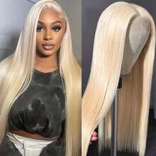 613 Lace Front Wig Straight 13x4 Blonde Lace Front Hand Weaves Wigs Blended Human Hair 200% Density 613 HD Lace Frontal Wig Blonde Wigs Pre Plucked With Baby Hair 8-34Inch - S613 - View 9