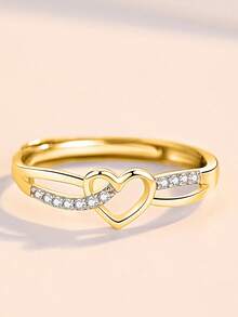 1pc S925 Sterling Silver Minimalist Hollow Heart Ring, Unique Design Versatile Heart-Shaped Band, Refreshing Elegant Delicate Ring - Love - View 8