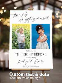Customize These Kids Are Getting Married Sign These Kids Are Getting Married Childhood Photos Wedding Welcome Sign The Night Before Wedding Sign - Multicolor 04 - View 1