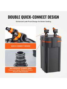 Aquarium Filter 660GPH  5-Stage Canister Filter 235 Gallon  Ultra-Quiet Internal Aquarium Filter With UV Protection  Submersible Power Filter With Multiple Function For Fish Tanks  25W - 黑色 - 查看 5