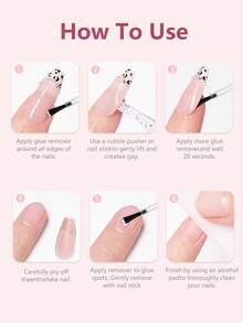 2PCS 30ml Pinpoint Nail Glue Remover For Press On, Multi-Functional Remover For Nails Tips, Gentle Glue Remover For Gel X Nails, Non-Acetone Nail Polish Remover - 無色 - 查看 3