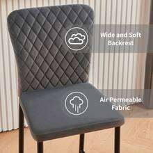 AINPECCA Barstools Set Of 2/4 Suede/Velvet Kitchen Breakfast Bar Stools, Counter Chairs,Kitchen Island Stools With Backs And Footrests - Modern High Bar Stools With Back Rest For Home Bar - Gris - Ver 9