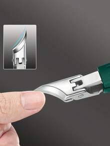 High Precision Trimmer Suitable For Thick And Ingrown Nails, Made Of Quality Stainless Steel With Safety Soft Handle And 25 Degree Angled Ultra-Sharp Blade. This Thick Nail Clipper Designed For Elderly Has Splash-Proof Function. - Multicolor - View 4