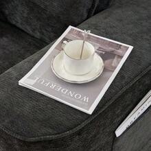 Leżanka nie wymagająca montażu – wygodna i miękka sofa z poduszkami i kieszeniami bocznymi, czarna - Czarne - Zobacz 4