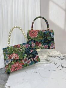 Spring/Summer New Embroidered Printed Evening Clutch Bag, Vintage Style, Chinese Style, Suitable For Cheongsam, Daily, Party, Birthday, Wedding, Lightweight Handbag, Versatile Retro Charm, Elegant Ladies Clutch - Green - View 10