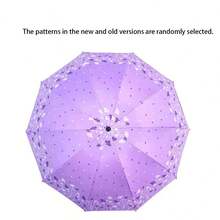 1 pièce Parapluie épais à 10 baleines, parapluie unisexe grande taille pour le soleil et la pluie, revêtement noir protection UV, accessoire essentiel pour l'extérieur, le jardin et les voyages, essentiel portable - Multicolore - Voir 14