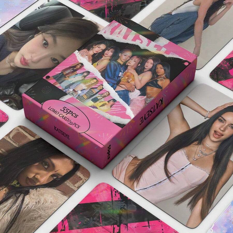 55 st KATSEYE fotokort, samlarfotokort med idoler, KPOP-merchandise, LOMO-kort, foton, kort, fotkort - Multifärgad - Visa 1
