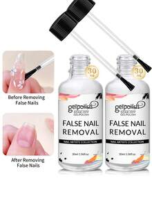 2PCS 30ml Pinpoint Nail Glue Remover For Press On, Multi-Functional Remover For Nails Tips, Gentle Glue Remover For Gel X Nails, Non-Acetone Nail Polish Remover - 無色 - 查看 6