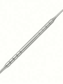 1pc Premium Silver Stainless Steel Manicure Angled Cuticle Pusher Tool, Suitable For Nail Technicians To Wear In Salons For Pushing And Removing Nails - Multicolor - View 6
