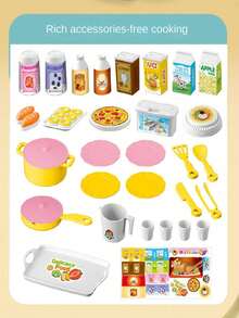 47-Piece Children's Kitchen Toy Set, Children's Role-Playing Toy Set, Miniature Cooking Simulation Kitchen Toy, Parent-Child Interactive Toy, Suitable For Boys And Girls, Birthday Gift, Holiday Gift, Halloween Interactive Gift. - Multicolor - View 2