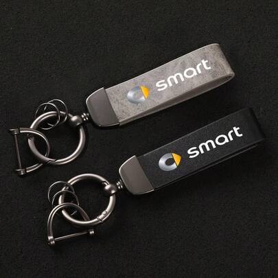 PU Leather Car Keychain With 360 Degree Rotation Zinc Alloy Keyring Premium Trinket For Car Keys Stylish Unisex Design Durable Key Holder Gift For Smart Fortwo 451 450 453 EQ Forfour Coupe