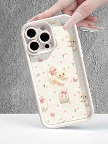 卡通猫花图案手绘纹理加厚防摔保护手机壳，兼容 17/17 Pro/17 Pro Max、15、14、XR/7/8、15 Pro Max、13、14、11、P12、XS - 無色 - 查看 5