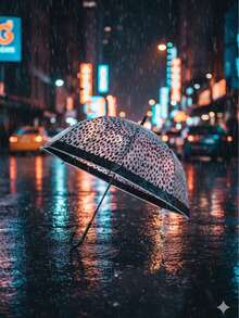 23" Transparent Umbrella With Automatic Opening - Raindrop 1 - View 1