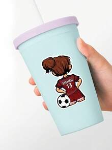 Custom Soccer Player Name Sticker, Personalized Soccer Team Name Stickers, Number, Player Soccer Waterproof Die-Cut Vinyl Sticker Soccer,Personalized Soccer Stickers, Custom Decals, Girls Soccer, Team Number, Stickers Water Bottle, Player Gift, Team - Multicolor - View 7