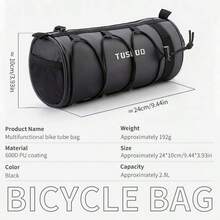 TOSUOD Bicycle Handlebar Bag, High-Quality Storage Roll Pack, Bicycle Handlebar Basket Bag, Portable Large Capacity Cycling Accessory - Black - View 3