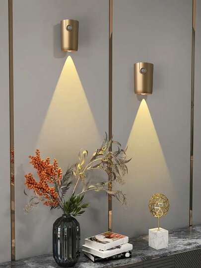 1个感应壁灯，LED室内灯，床头灯，楼梯灯，橱柜灯，护眼暖光，USB供电，适用于卧室装饰、派对装饰、楼梯装饰、房间壁灯、走廊壁灯、户外照明、更衣室装饰、夜灯、房间LED灯以及瓷砖/墙壁安装灯。