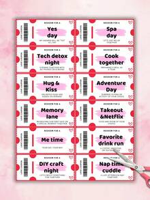 Couple Coupon And Stamp, Boyfriend Coupon Book, Boyfriend Birthday Anniversary Discount Coupon, Birthday Gift, Couple Gift, Surprise Gift For Beloved (Random Style) - Multicolor - View 2