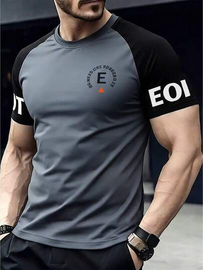 Men's Casual Outdoor Sports Running Quick-Dry Minimalist Short Sleeve Top, Summer