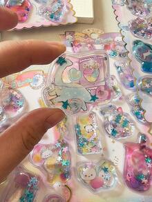 3D Water-Injection Foil Stickers, Dinosaur Cartoon 3D Water-Injection Raised Decorative Stickers For Scrapbooking, Shaker DIY - Multicolor - View 3