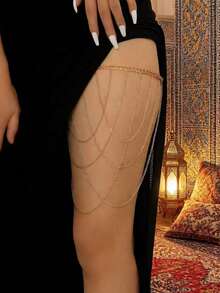 極簡風格多層大腿鏈 - 金黃色 - 查看 2