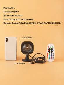 1pc Home Decor USB Powered LED Sunset Projection Lamp, Adjustable Angle Sunset Ambiance Light, LED Night Light, Suitable For Photography/Selfie Party Decor, Living Room Decor, Bedroom Decor, Camping Decor, Wedding Decor, Also A Christmas Gift For Women, Girls, Friends, Family - Multicolor - View 12