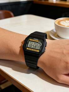 Casio 卡西欧男士运动休闲手表，计时功能，圆形表盘，硅胶表带，石英机芯，适合日常运动和户外街头风格佩戴，可作为圣诞礼物、男士配饰和生日礼物，满足男士的各种爱好。 - 黃色 黑色 - 查看 7