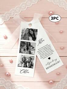 1/3 Customized Bridesmaid Invitation Card, Can Customize Photos And Text, Personalized Bridesmaid Gift, Wedding Party Souvenir, Warm Friendship Bride's Shower Celebration - Multicolor - View 14