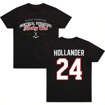 Camiseta conmemorativa de verano de algodón puro para hombres, competencia intensa, Shane Hollander 24, de manga corta, unisex, ropa de calle, sudaderas para hombre