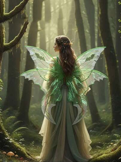 1件装。嘉年华派对表演节庆用品派对装饰角色扮演仙女翅膀，适用于各种节日、嘉年华和万圣节。双色花朵蝴蝶翅膀。