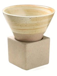 1/2个复古陶瓷意式浓缩咖啡杯带碟，耐热日式拿铁/卡布奇诺三角锥形咖啡杯，适用于家庭和办公室 - 彩色 - 查看 8